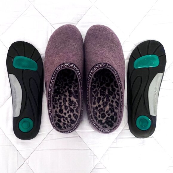 THERAFIT Dark Taupe Heather Wool Indoor/Outdoor Clog Slipper Comfort Shoe Sz 37 - Picture 12 of 13